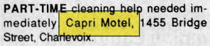 Capri Motel - June 1994 Cleaning Help Needed